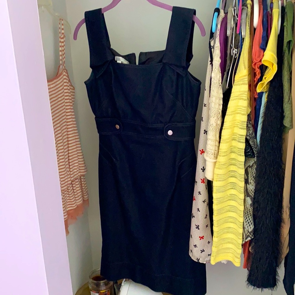 Black buckle dress